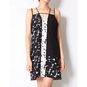 Anthropologie Parker NY 100% Silk Nelly Black White Cocktail Mini Shift
Dress XS
